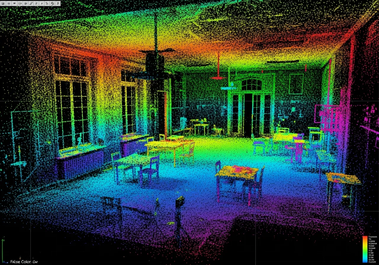 Point cloud laser scan survey of a building